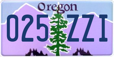 OR license plate 025ZZI