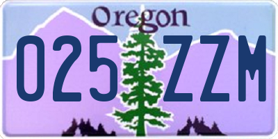 OR license plate 025ZZM