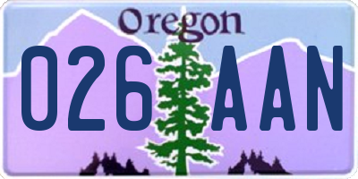 OR license plate 026AAN