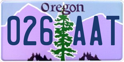 OR license plate 026AAT