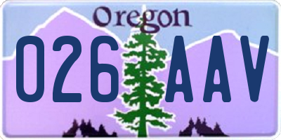 OR license plate 026AAV