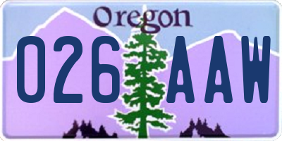 OR license plate 026AAW