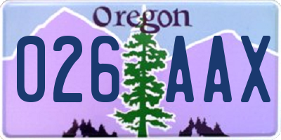 OR license plate 026AAX
