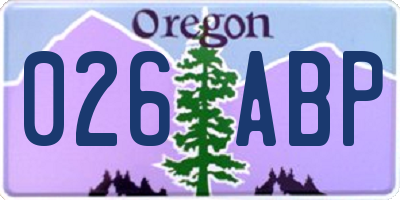 OR license plate 026ABP