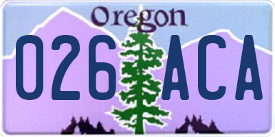 OR license plate 026ACA