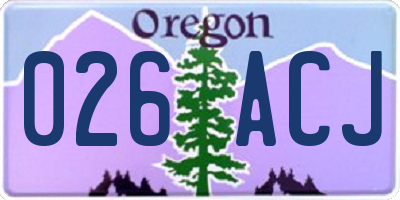 OR license plate 026ACJ