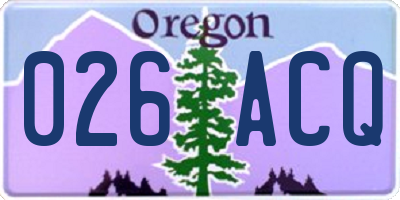 OR license plate 026ACQ