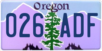 OR license plate 026ADF