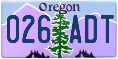 OR license plate 026ADT