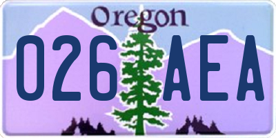 OR license plate 026AEA