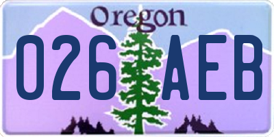 OR license plate 026AEB
