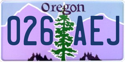 OR license plate 026AEJ