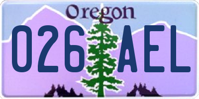 OR license plate 026AEL