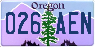 OR license plate 026AEN