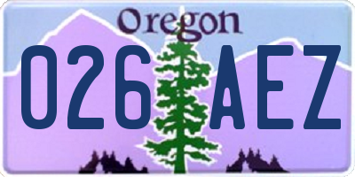 OR license plate 026AEZ