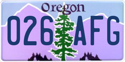 OR license plate 026AFG