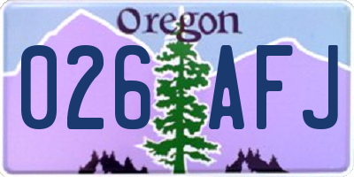 OR license plate 026AFJ