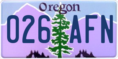 OR license plate 026AFN