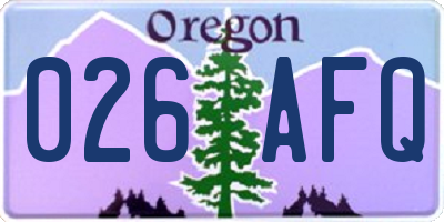 OR license plate 026AFQ