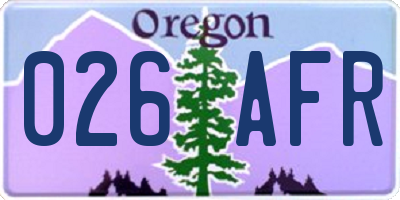 OR license plate 026AFR