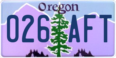 OR license plate 026AFT