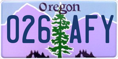 OR license plate 026AFY