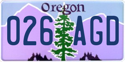 OR license plate 026AGD