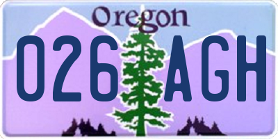 OR license plate 026AGH