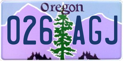 OR license plate 026AGJ