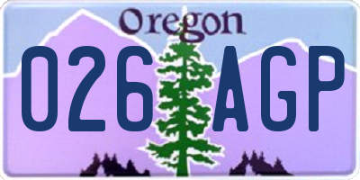 OR license plate 026AGP