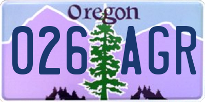 OR license plate 026AGR