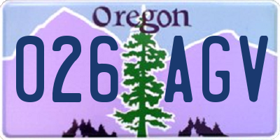 OR license plate 026AGV