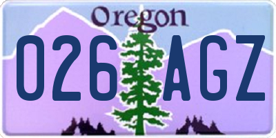 OR license plate 026AGZ