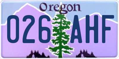 OR license plate 026AHF