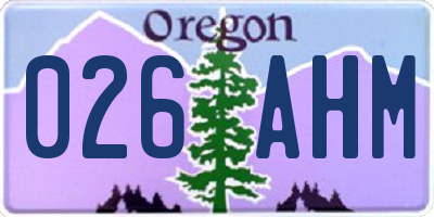OR license plate 026AHM