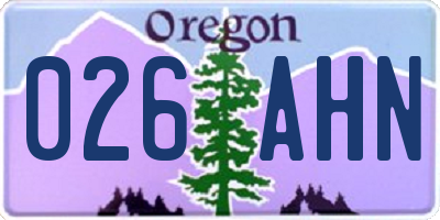OR license plate 026AHN