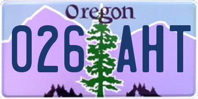 OR license plate 026AHT