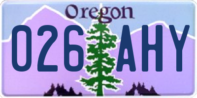 OR license plate 026AHY