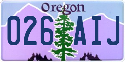 OR license plate 026AIJ