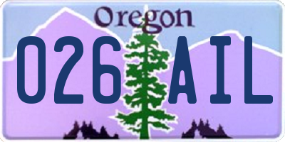 OR license plate 026AIL