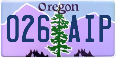 OR license plate 026AIP