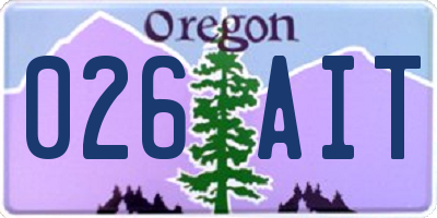 OR license plate 026AIT