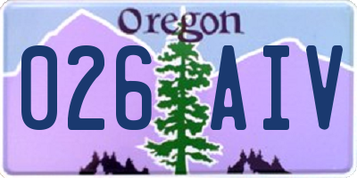 OR license plate 026AIV
