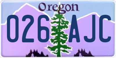OR license plate 026AJC
