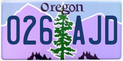 OR license plate 026AJD