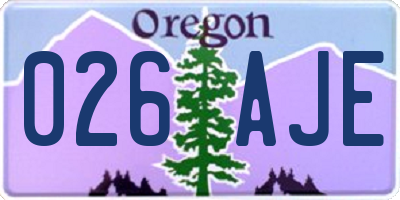 OR license plate 026AJE