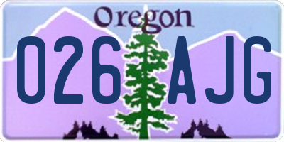 OR license plate 026AJG
