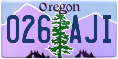 OR license plate 026AJI
