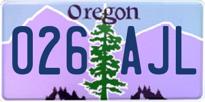 OR license plate 026AJL
