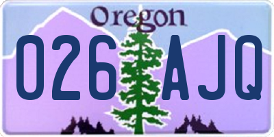 OR license plate 026AJQ